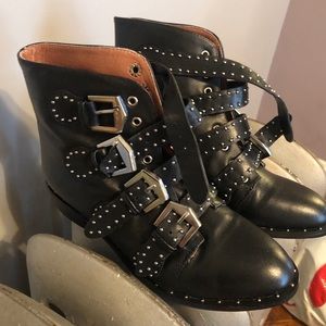 studded moto boots
